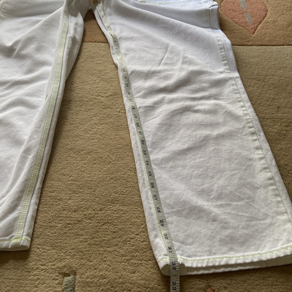 Good American Good '90s Carpenter in White High Waist Wide Leg Jeans, Size 14/32 - Picture 11 of 12